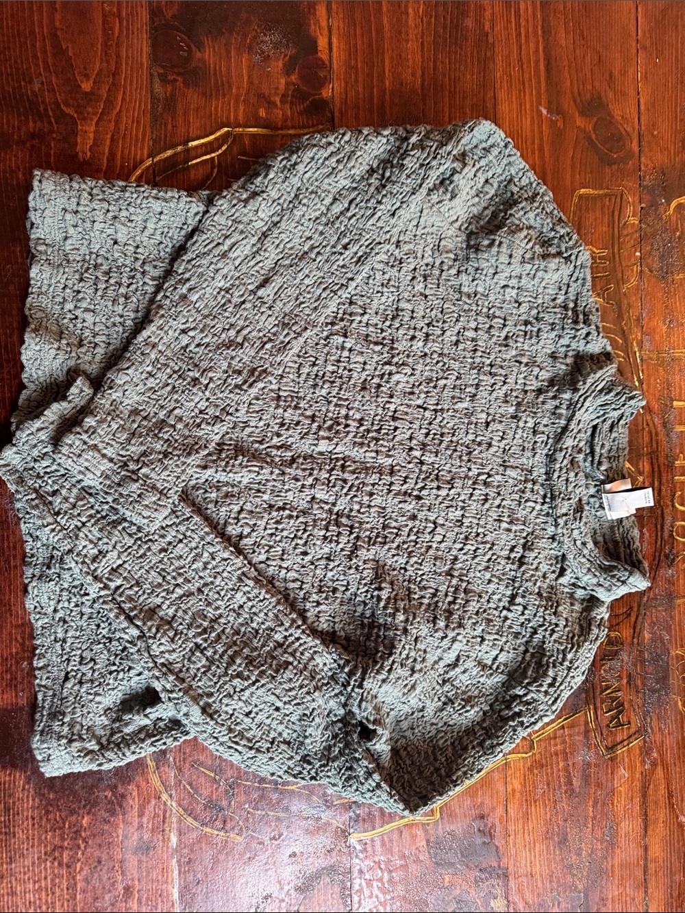 a new day Textured Sage Green Crewneck Sweater